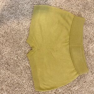 Tiger Mist High Waist Knit Shorts in Olive